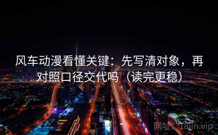 风车动漫看懂关键:先写清对象,再对照口径交代吗(读完更稳)