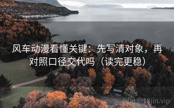 风车动漫看懂关键:先写清对象,再对照口径交代吗(读完更稳) 第2张 风车动漫看懂关键:先写清对象,再对照口径交代吗(读完更稳) 第2张